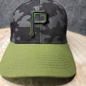 Pittsburgh Pirates Camo Baseball Cap Black Green Snapback Cotton AT&T Sportsnet